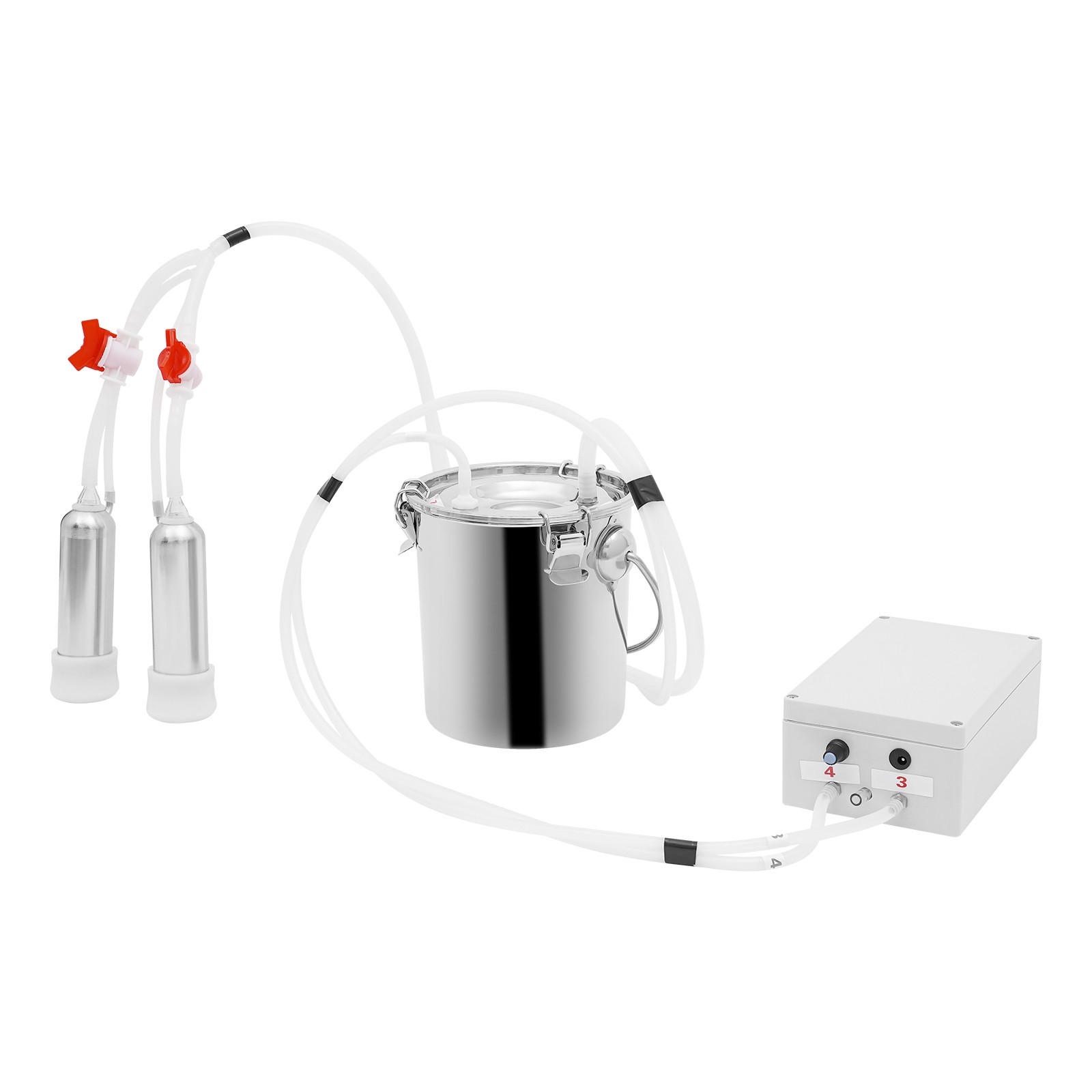 Electric Cow Milker Pulsation Cow Milking Machine with Stainless Steel Bucket