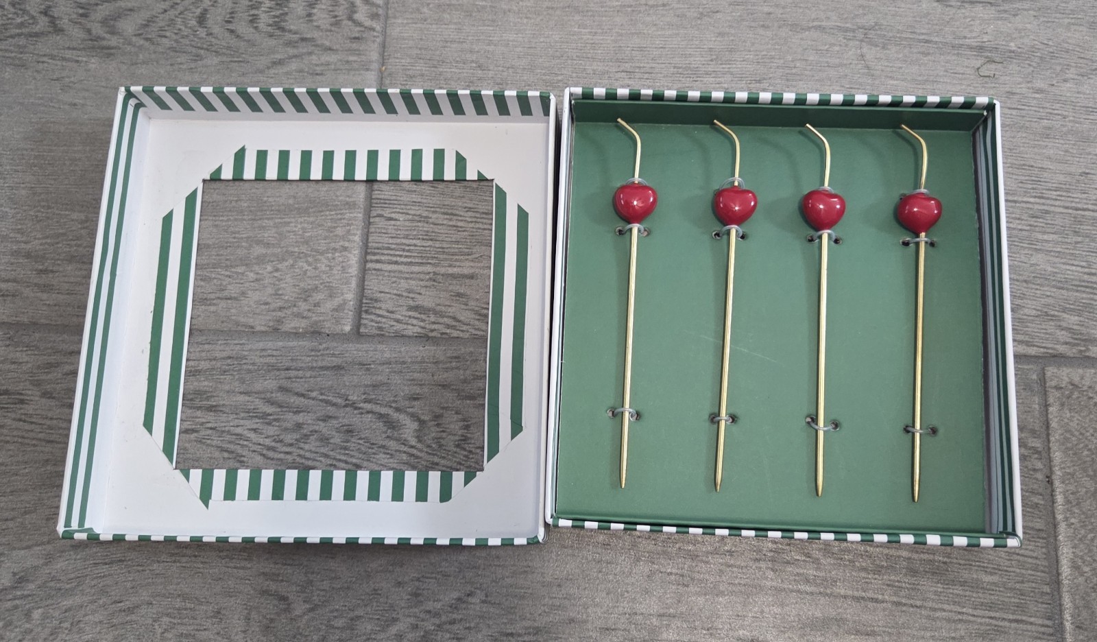 NEW in box - Anthropologie Cherry On Top Cocktail Picks NIB