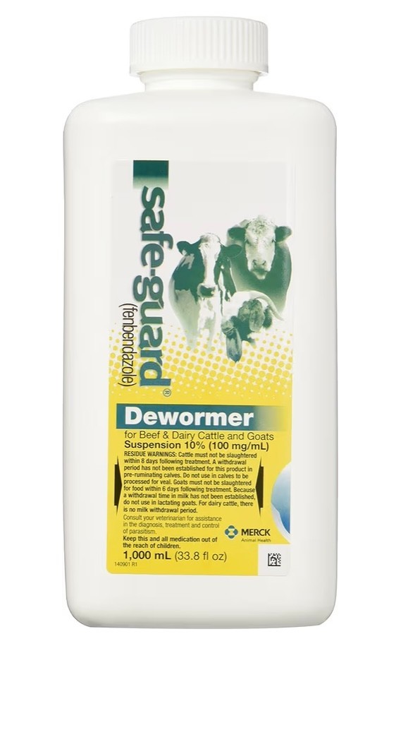 Safe-Guard dewormer Suspension Cattle & Sheep Dewormer 1000ml- Exp 01/27