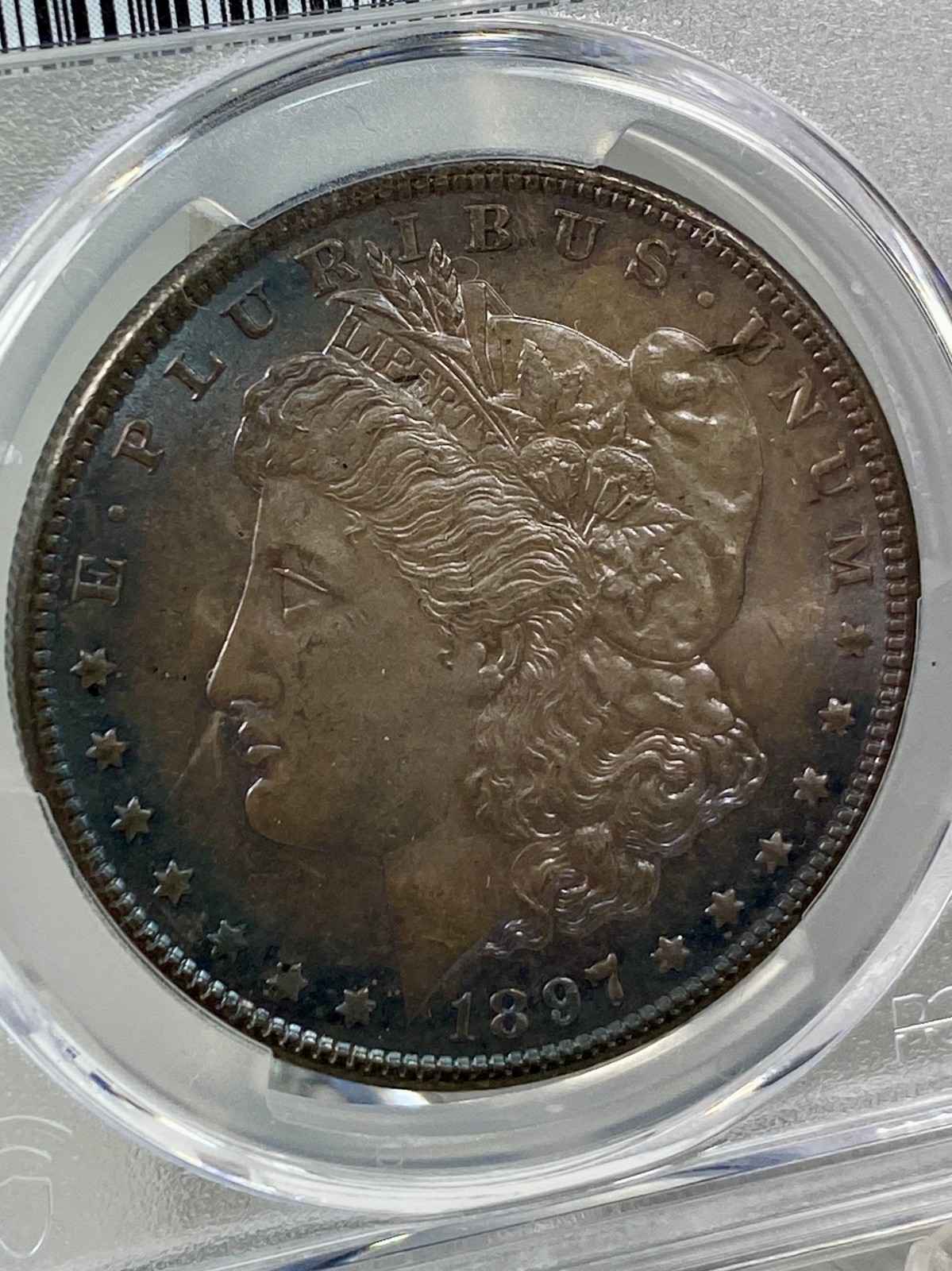 1897-P Morgan Silver Dollar PCGS MS63 Blue Tone!
