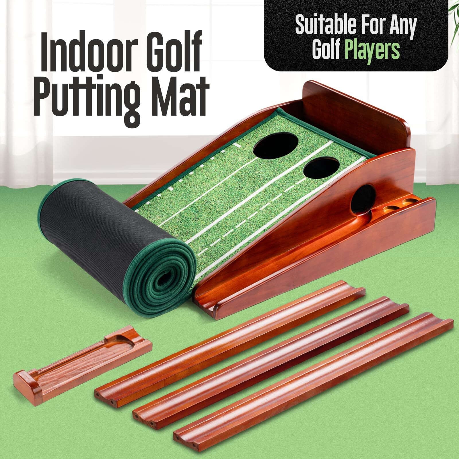 Palladium Golf Indoor Putting Mat with Ball Return