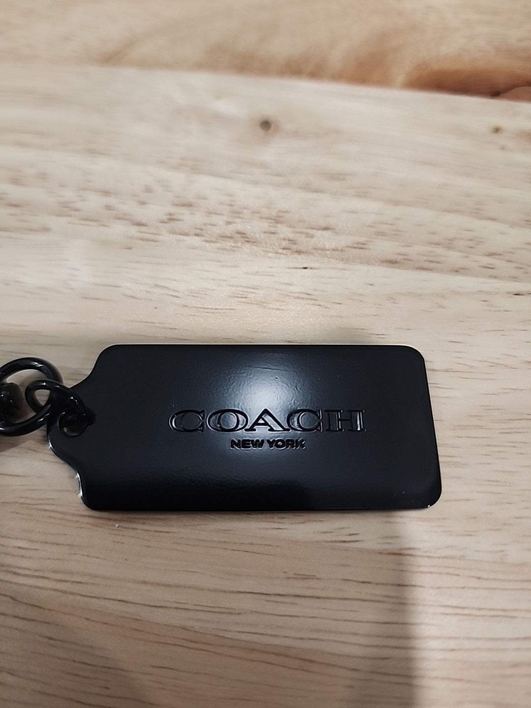 COACH NEW YORK ALL BLACK METAL KEYCHAIN / HANG TAG NEW LIMITED EDITION NEW