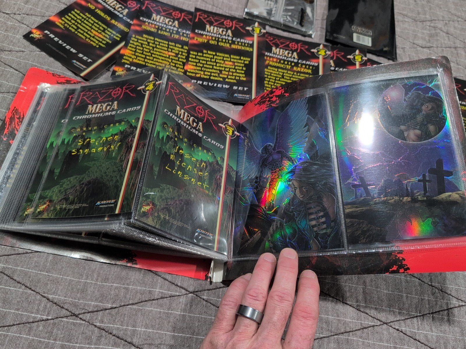 Everette Hartsoe's RAZOR Mega Chromium Card Complete Set w/binder/Chase/Preview