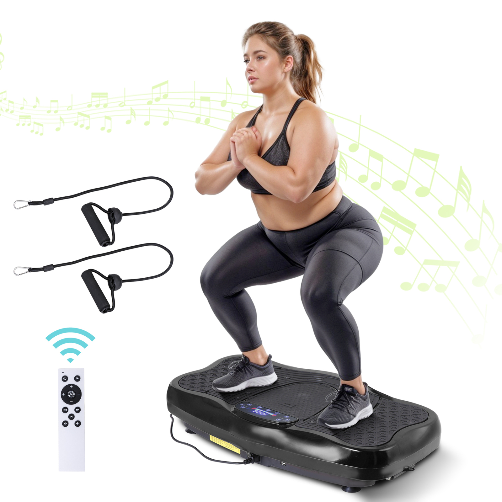 Vibration Platform Lymphatic Drainage Machine for Weight Loss Workout Black