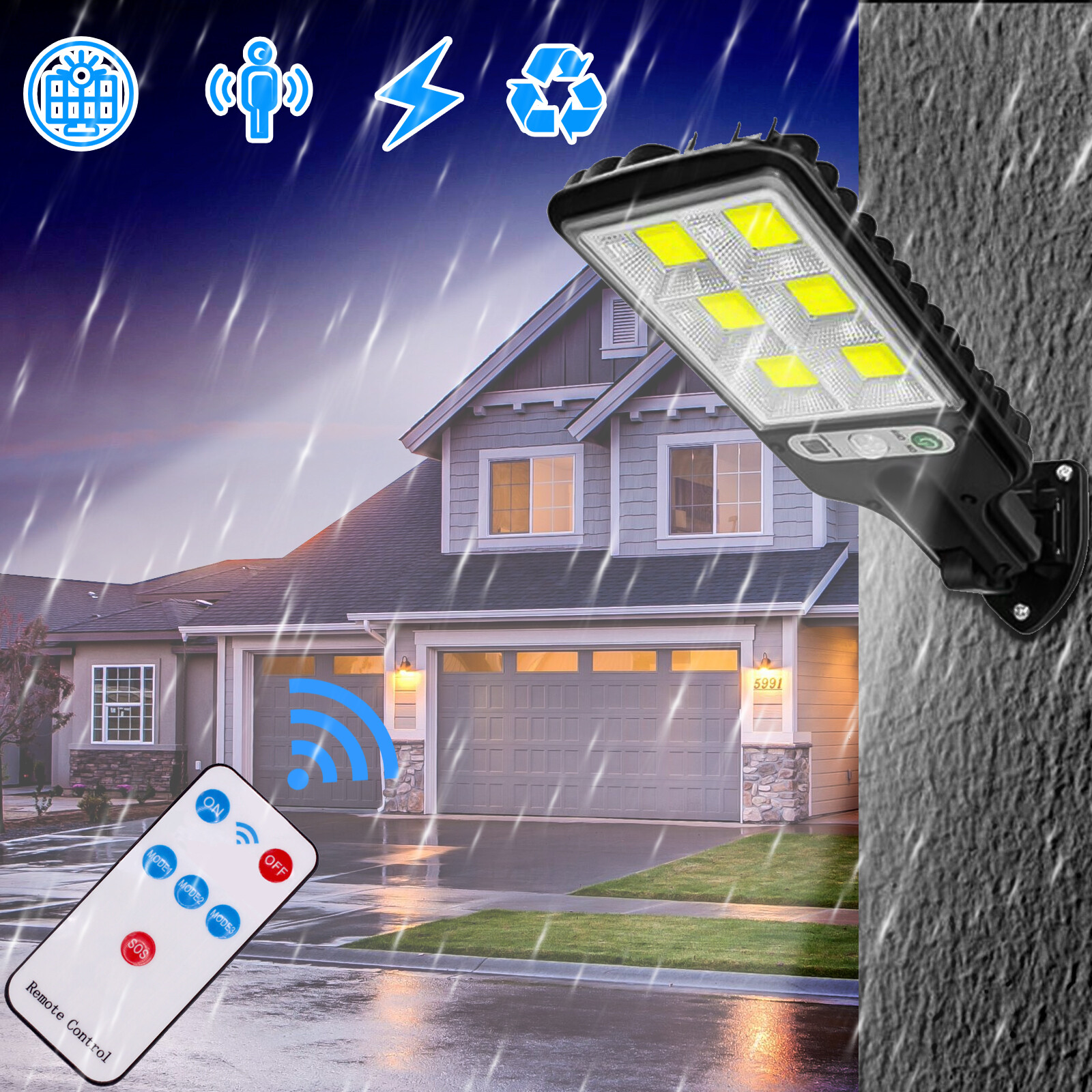 1000000LM LED Solar Motion Sensor Light Bright Garden Outdoor Street Wall Lamp