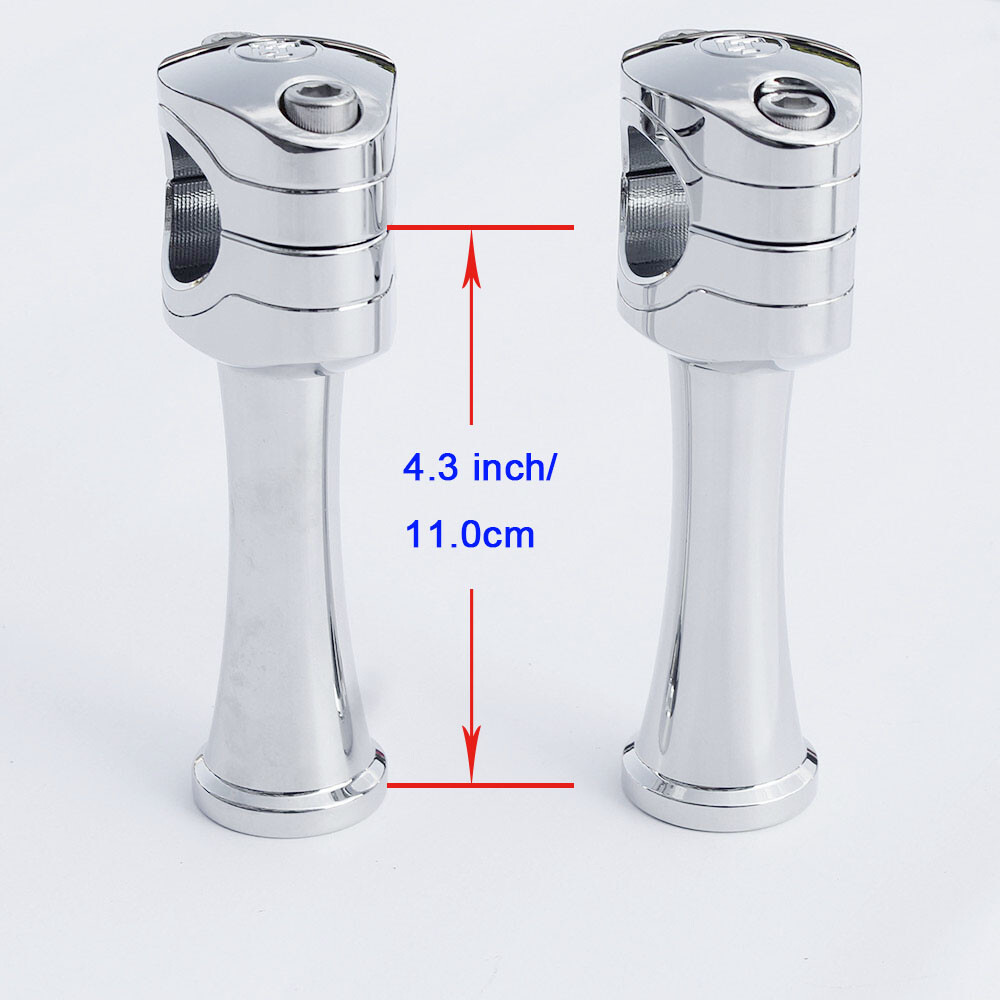 Aluminum 4.3'' Risers 1.0" Handlebar Clamps for Harley Softail FXST FXBB Dyna