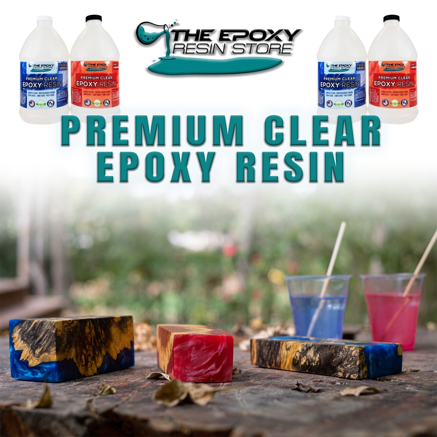 Clear epoxy resin, two part kit, easy mixing, crafts, tabletop epoxy- 1 Gal Kit