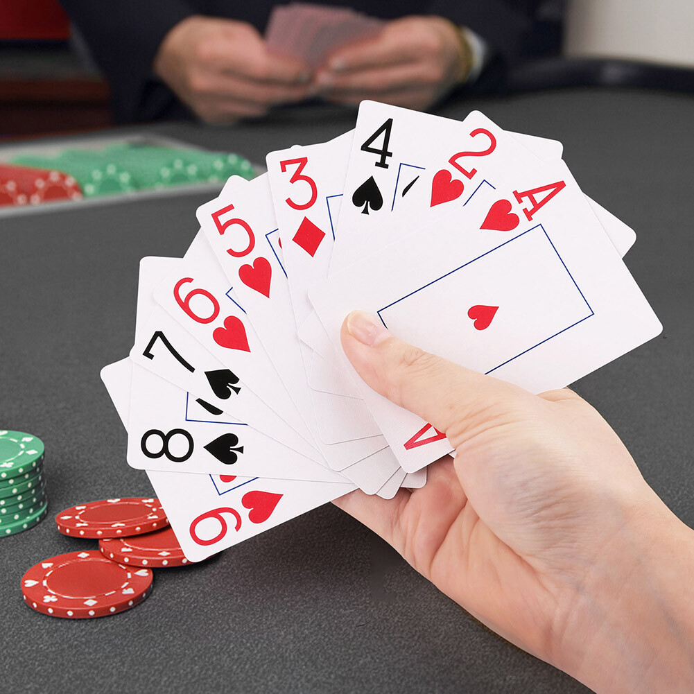 LotFancy Playing Cards Jumbo Index 12 Decks of Cards Poker Size 6 Red 6 Blue Lot