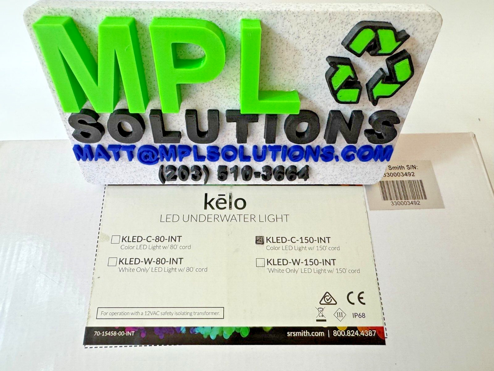 SR Smith Kelo Color RGB 12V 7W Inground Pool Light with 150' Cord KLED-C-150-INT