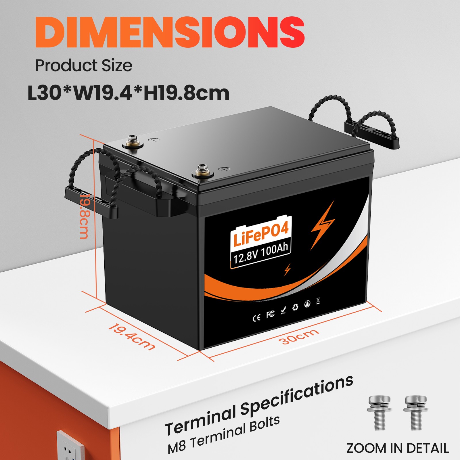 UPP 12V 24V 100Ah 300Ah LiFePO4 Battery Lthium for RV Marine Solar Home Energy