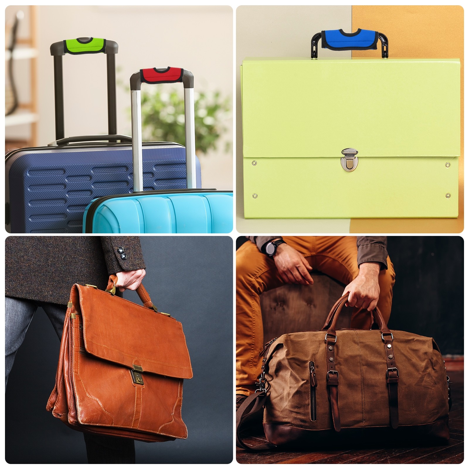 4Pcs Luggage Handle Wrap Hollow Luggage Identifiers Cyan/Sapphire Blue