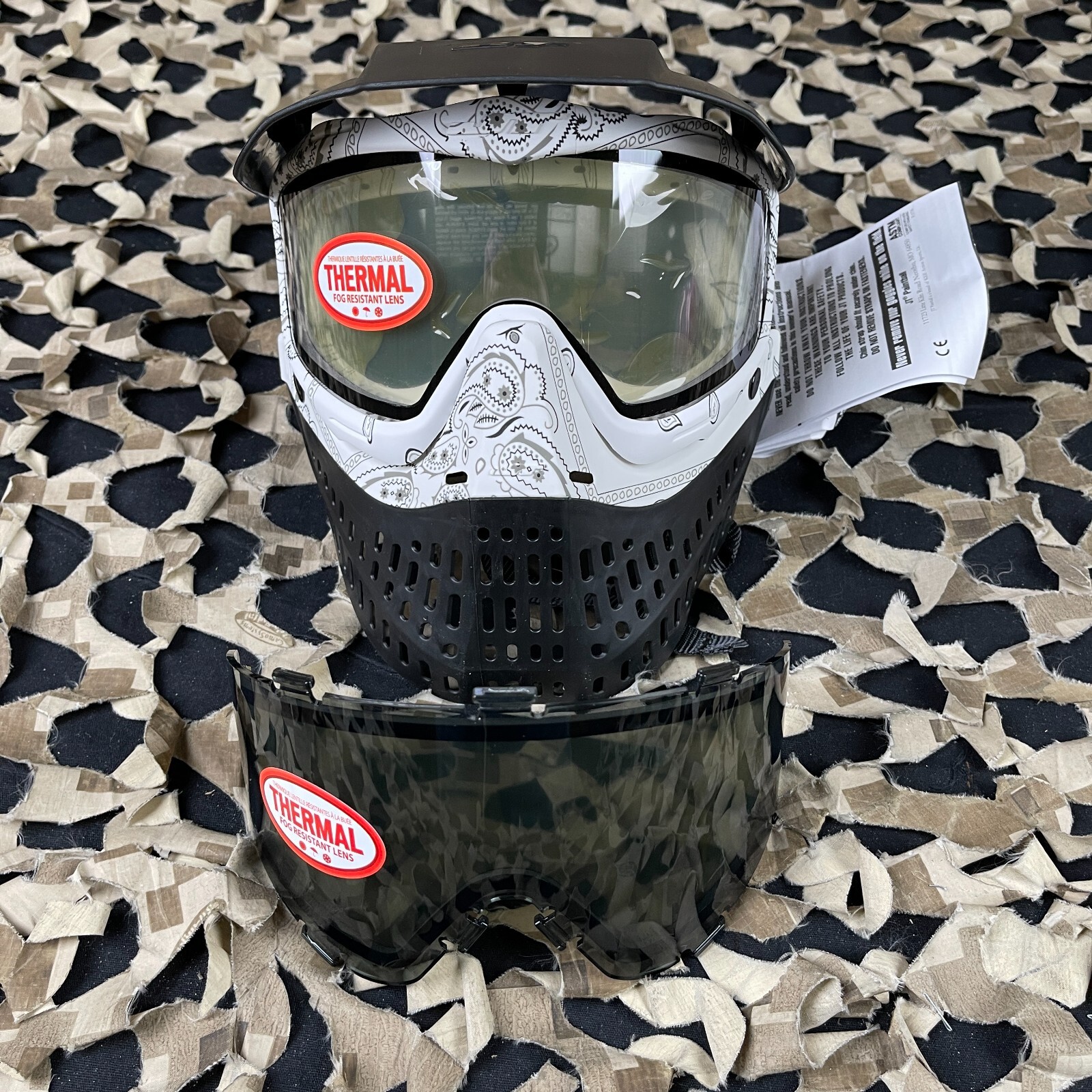 NEW JT ProFlex Paintball Mask - Bandana White