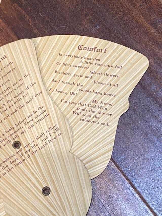Vtg Church 23rd Psalm Fan Hand Held 1950s