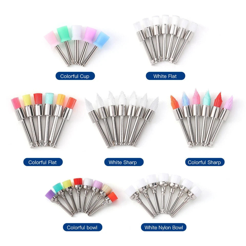 Dental Polishing Prophy Prophylaxis Brush Nylon RA Latch Type Bristle Flat/Taper