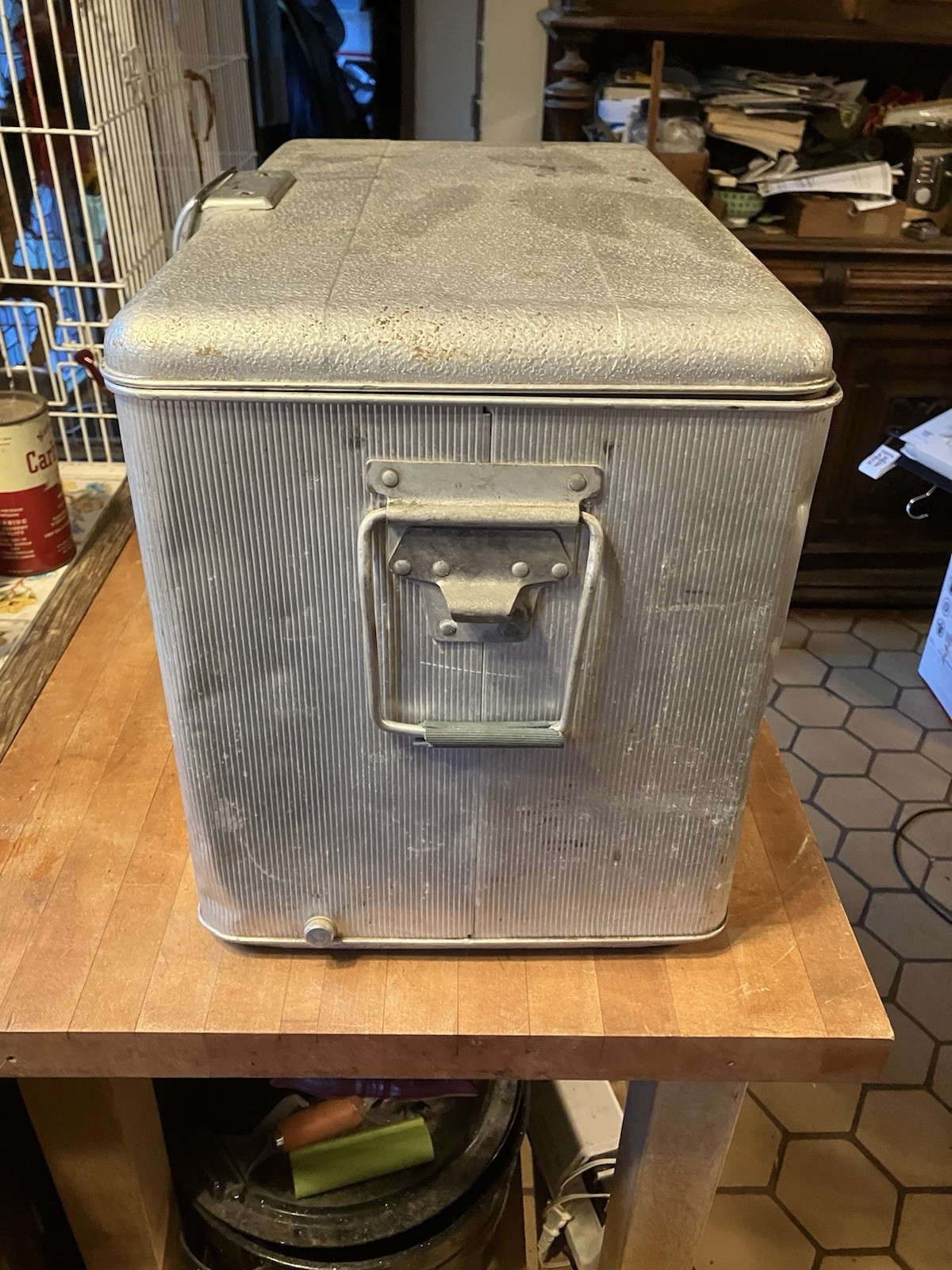 J.C. Higgins Aluminum Cooler Camping Ice Chest Vintage 1950's MCM Sears Roebuck