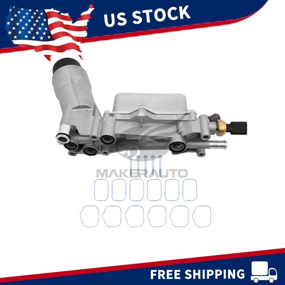 Aluminum Engine Oil Cooler Filter Housing For 11-16 Dodge Jeep Chrysler Ram 3.6L