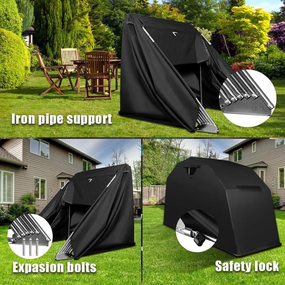 Motorcycle Covers Waterproof Outdoor Storage Sheds 136"x54" x75" Heavy Duty