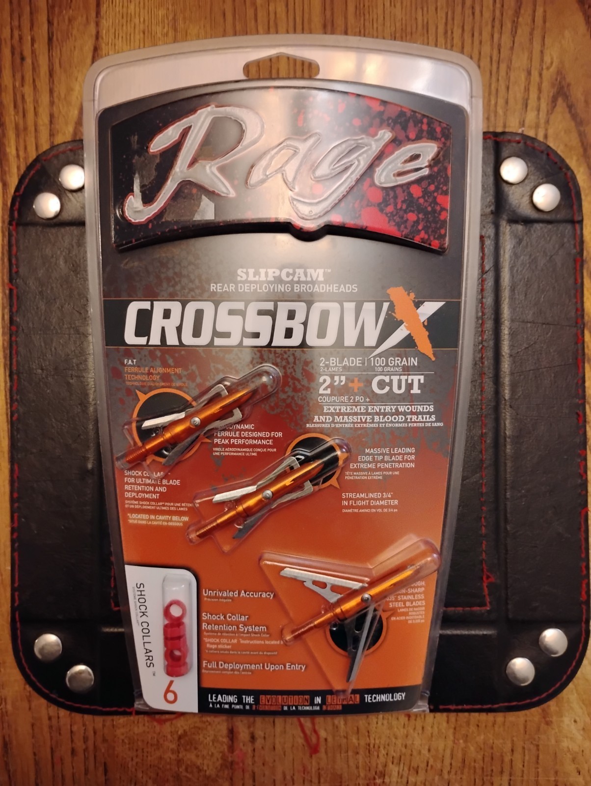 Rage CROSSBOW X 100 Grain Slip Cam Mechanical 2 Blade Broadheads 2" Cut