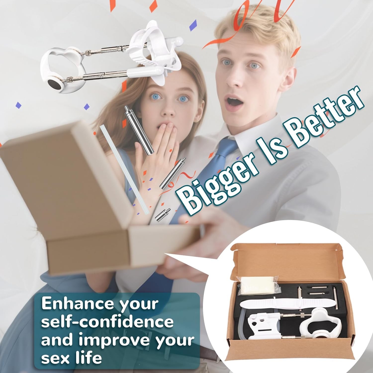 🔥 Penis Extender Stretcher Kit, Penis Pump Sex Toys for Men, Penis Enlargement
