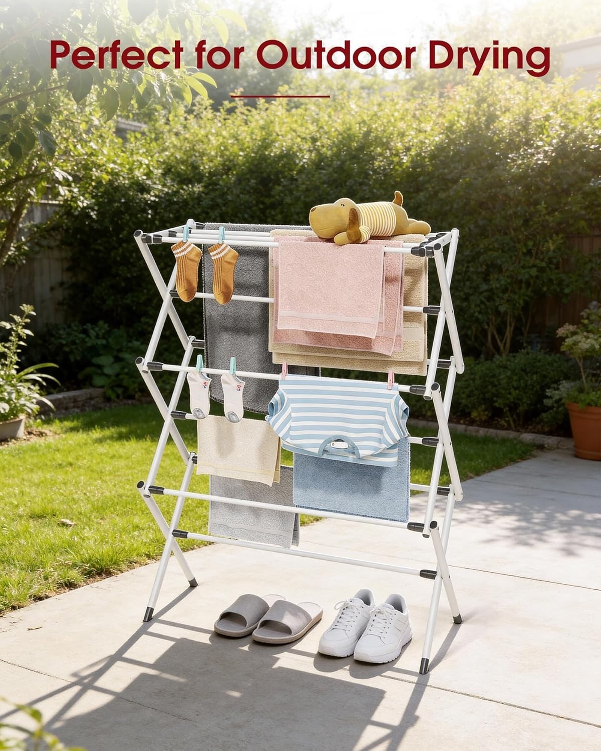 Portable Stainless Steel Clothes Drying Rack - Rust-Resistant & Compact Design