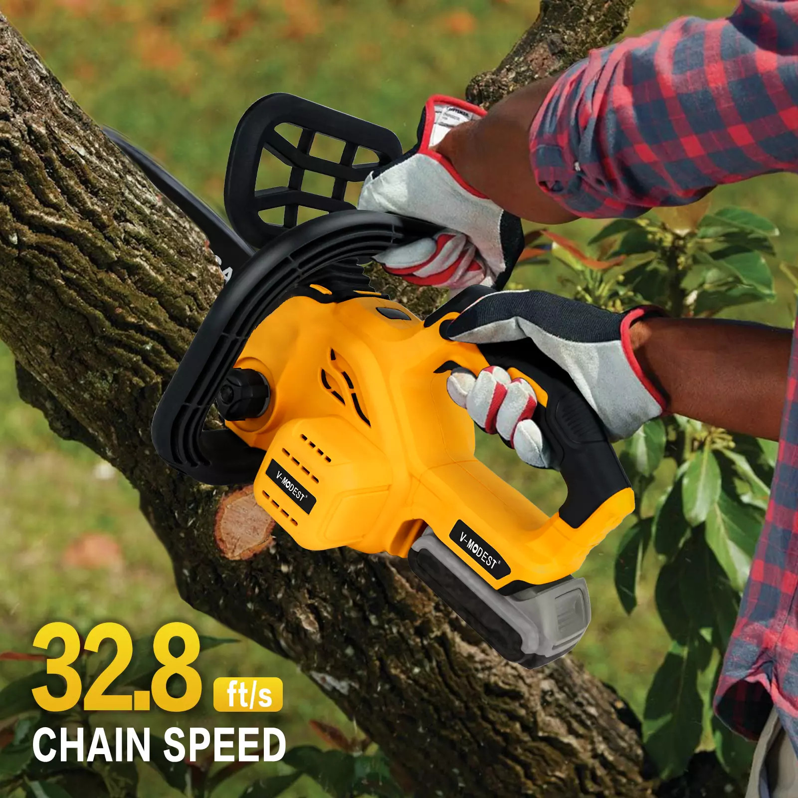 For DEWALT 20V MAX Battery Brushless 12-Inch Compact Cordless Chainsaw w/2 chain