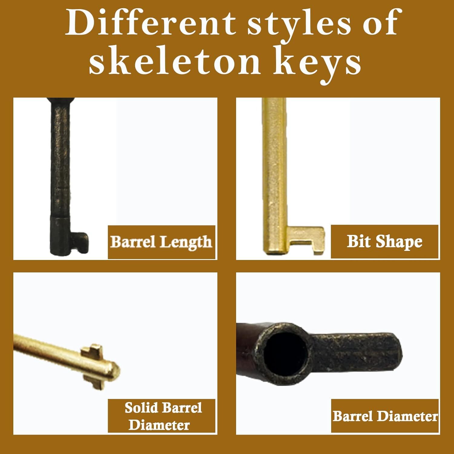 10PCS Universal Skeleton Keys Replacement for Vintage Antique Furniture