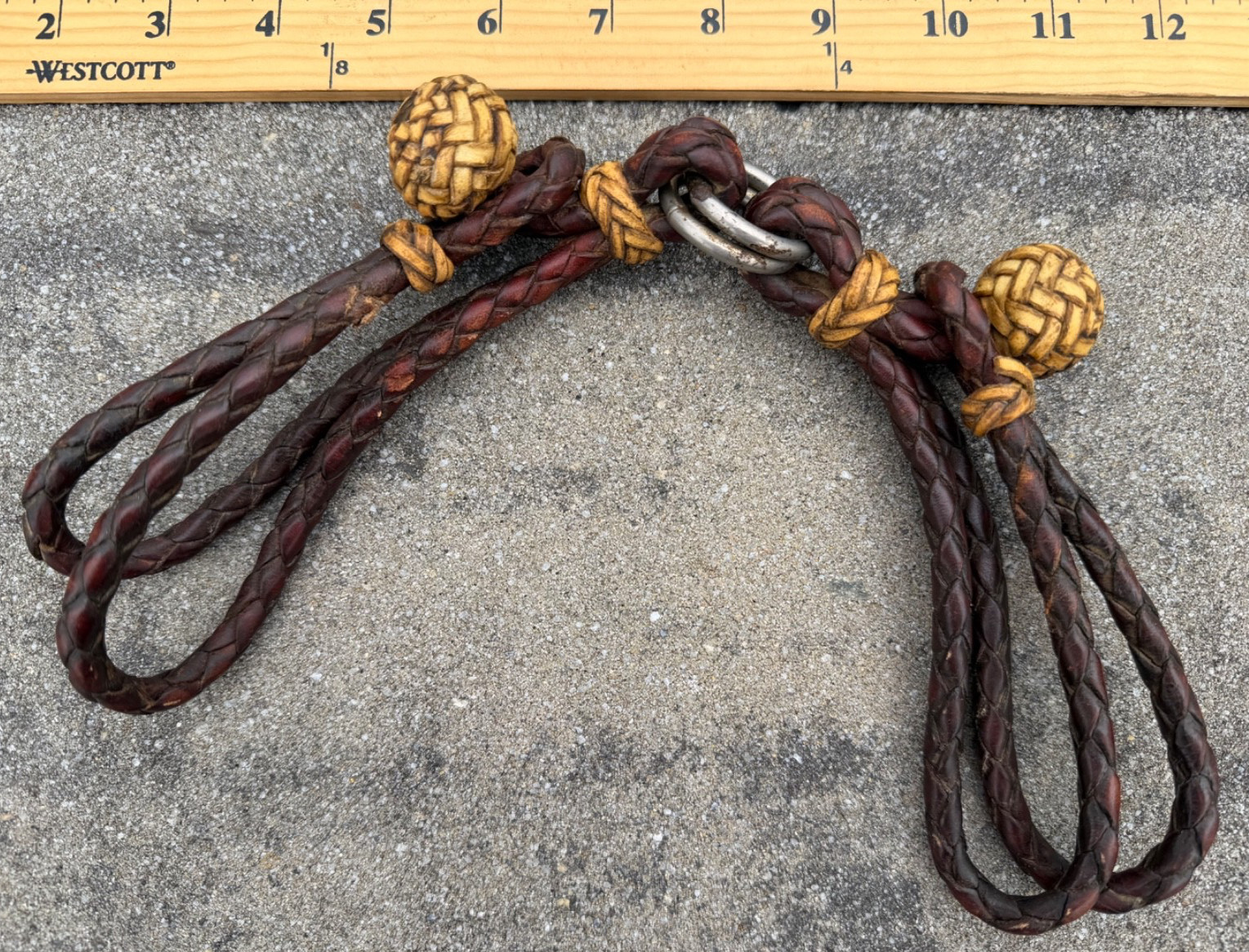 Vintage Russet Hand-Braided Leather & Rawhide Show Hobbles Cowboy Vaquero Horse