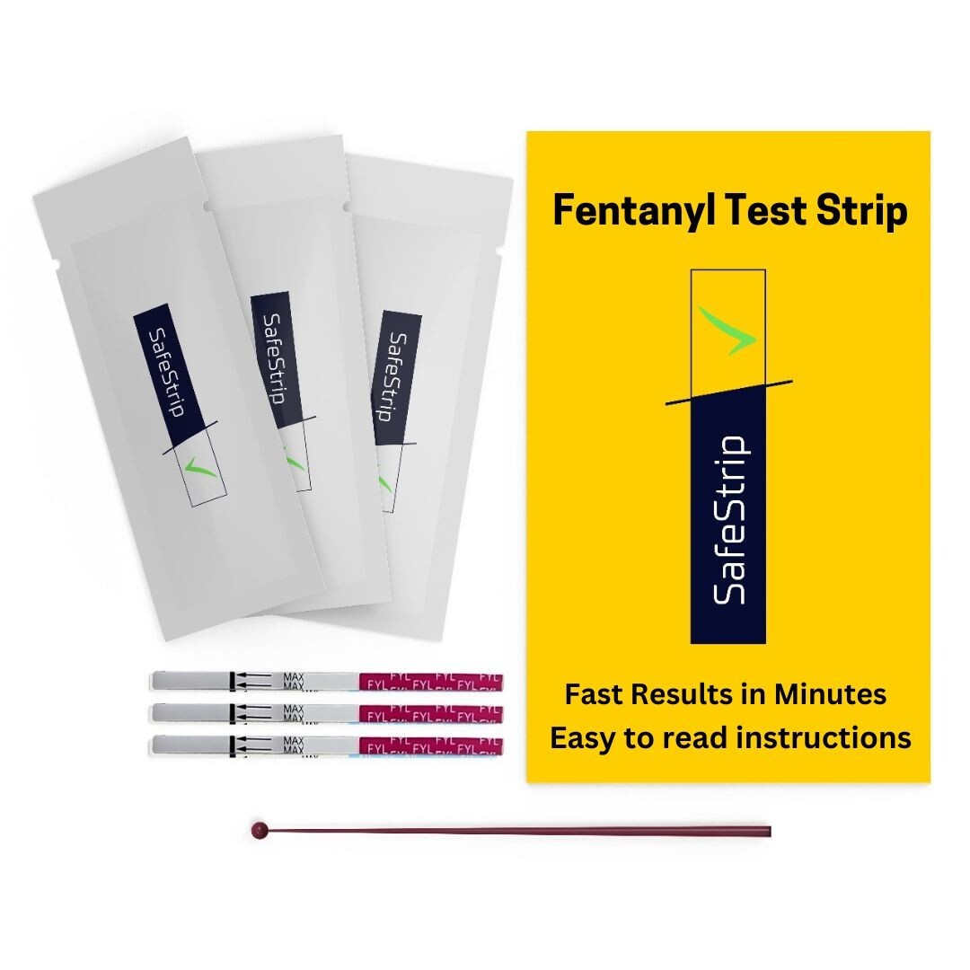 SafeStrip Fentanyl Home Drug Testing Strips - 100Pack with Scoop - Powder/Liquid