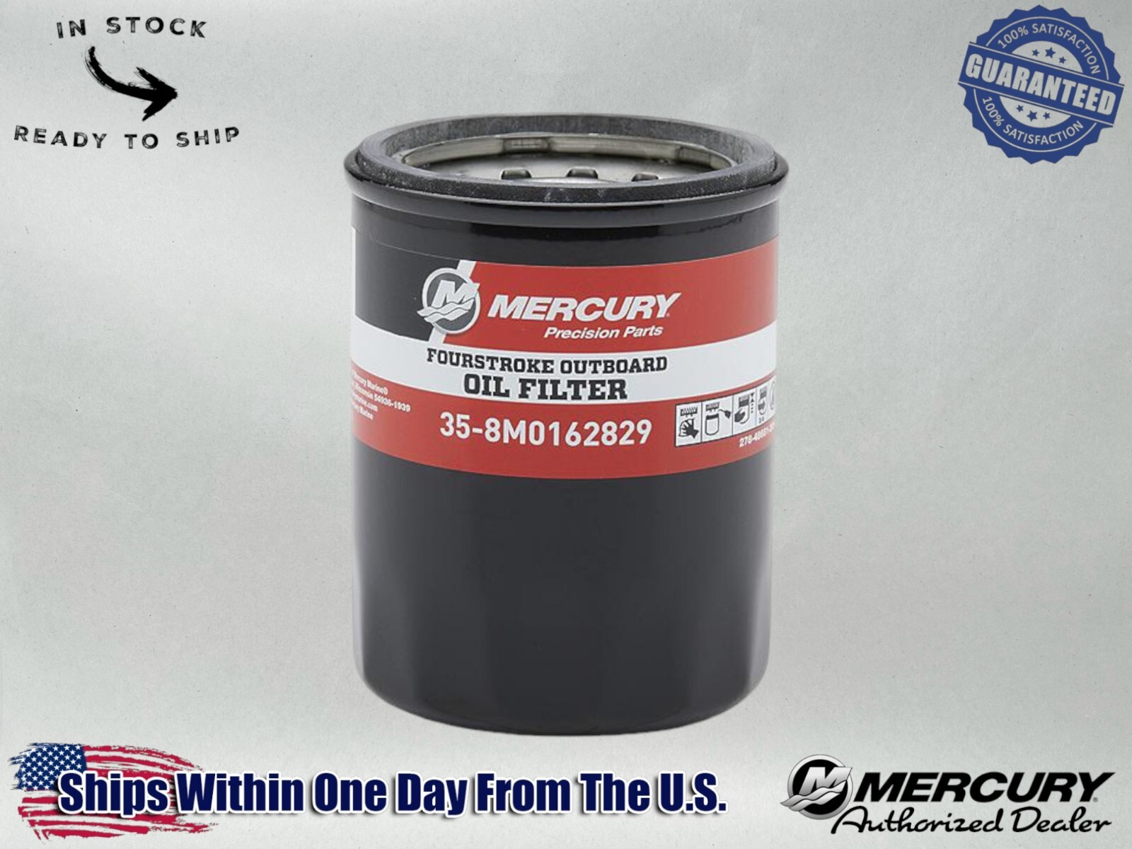 Mercury OEM Outboard Oil Filter for Mercury 25-115hp 8M0162829