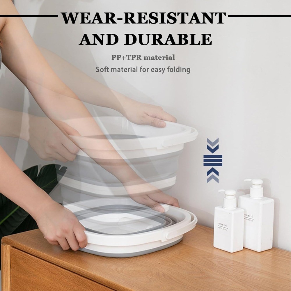 Collapsible Bucket Foldable Square Tub 5L 1.3 Gallon Portable Wash Basin