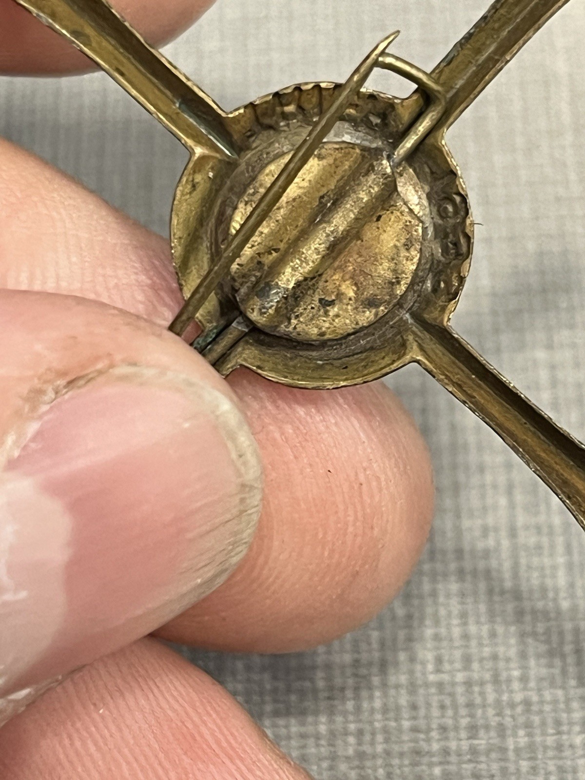 Original WW2 German Iron Shirt 1933 Pilgrimage Cross Trier Pin Medal Tinnie