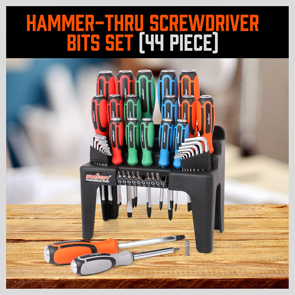 HORUSDY 44PCS Magnetic Screwdriver Set with Go-Thru Steel Blades