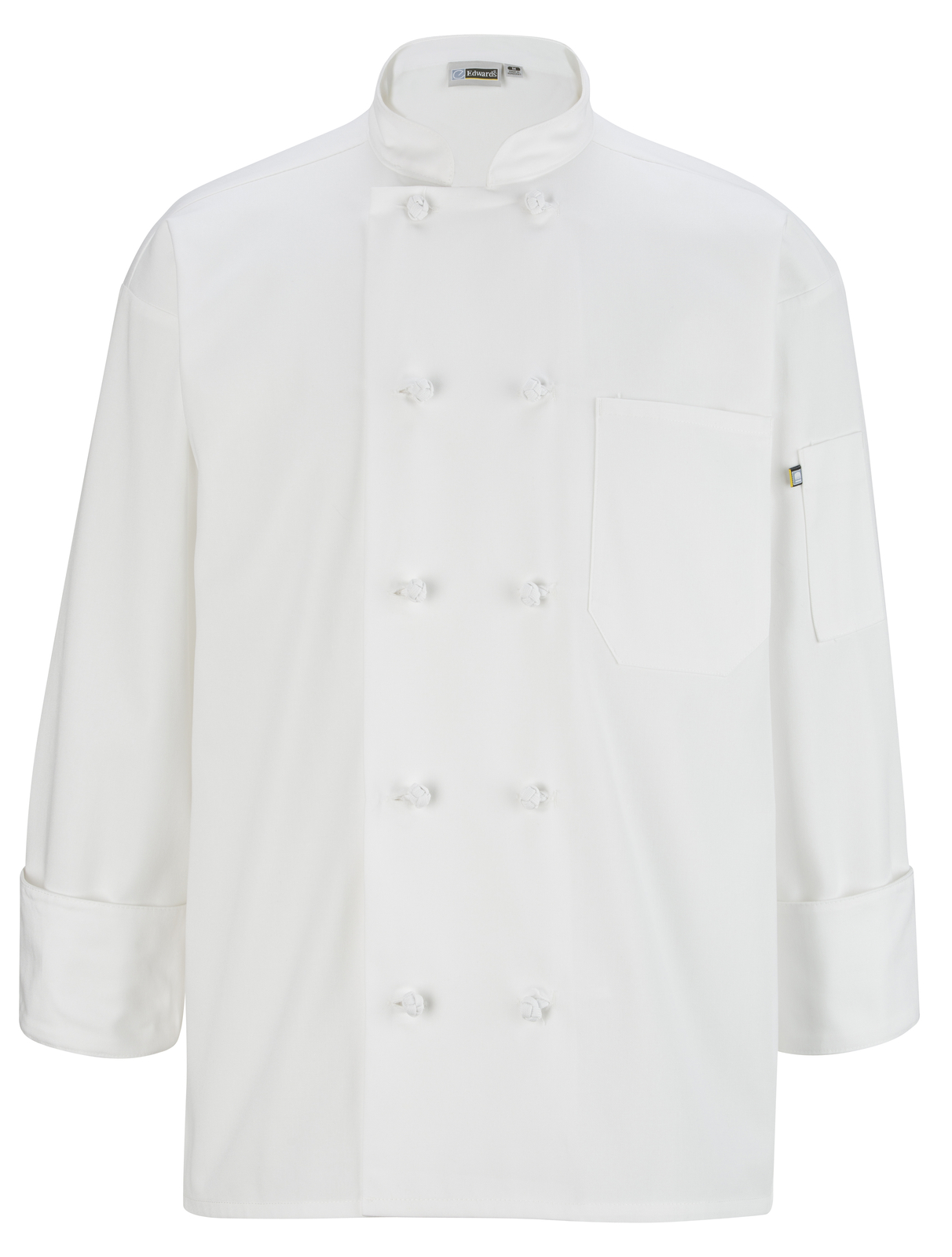 Edwards Garments 3302 Men's 10 Knot Button Relaxed Fit Long Sleeve Chef Coat