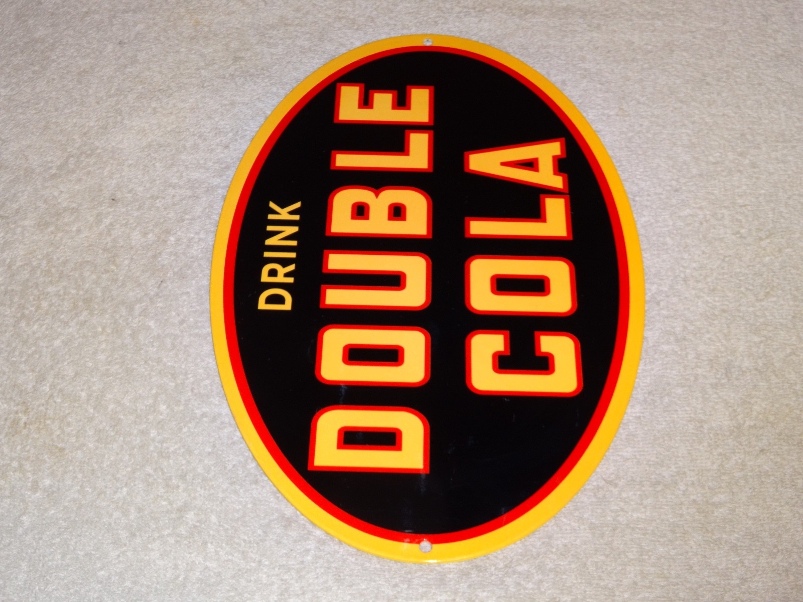 VINTAGE DRINK DOUBLE COLA SODA POP 12" METAL COCA GASOLINE OIL ADVERTISING SIGN!