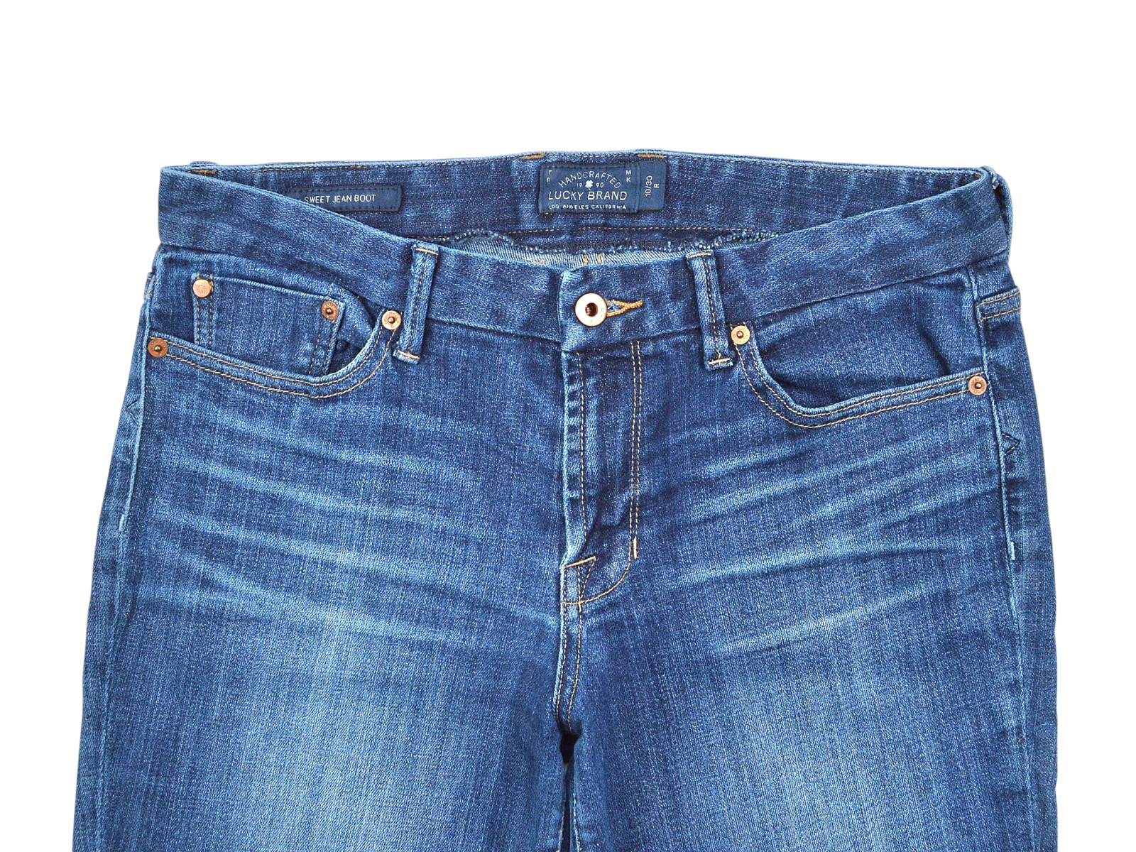 Lucky Brand Sweet Jean Boot Jeans Women Size 10 Mid Rise Blue Denim Vintage Wash