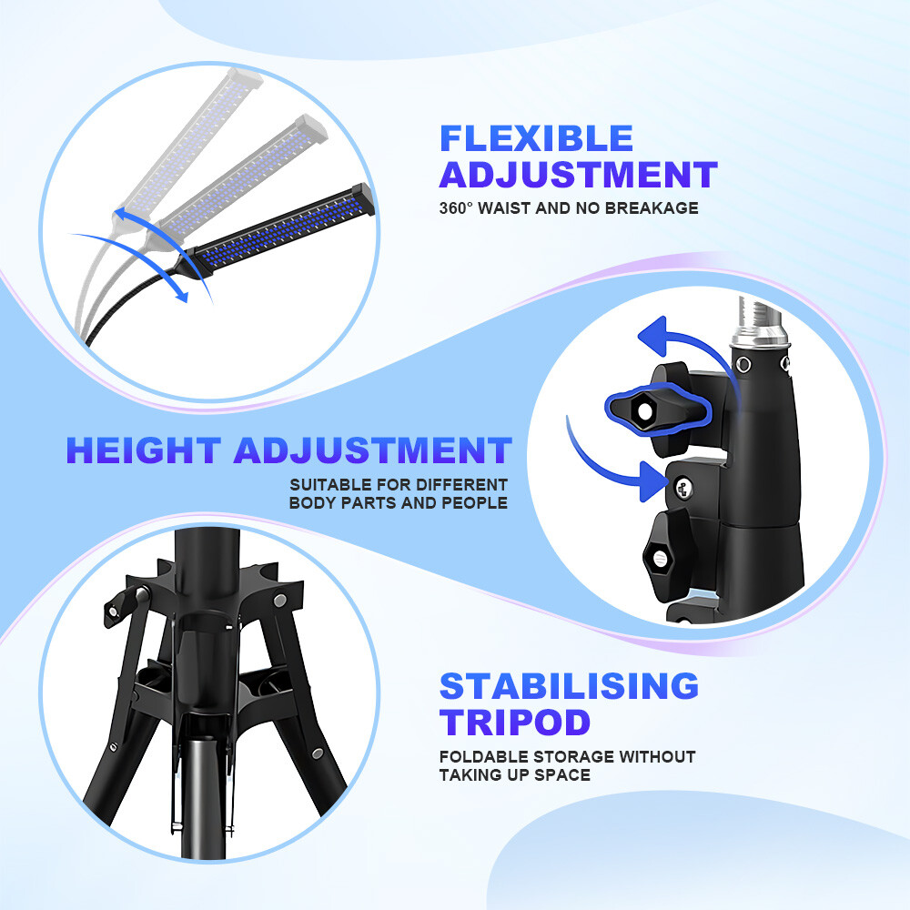 UV Tanning Lamp Facial Body Nature Bronzer Self-Tanner Light 432LED With Goggles