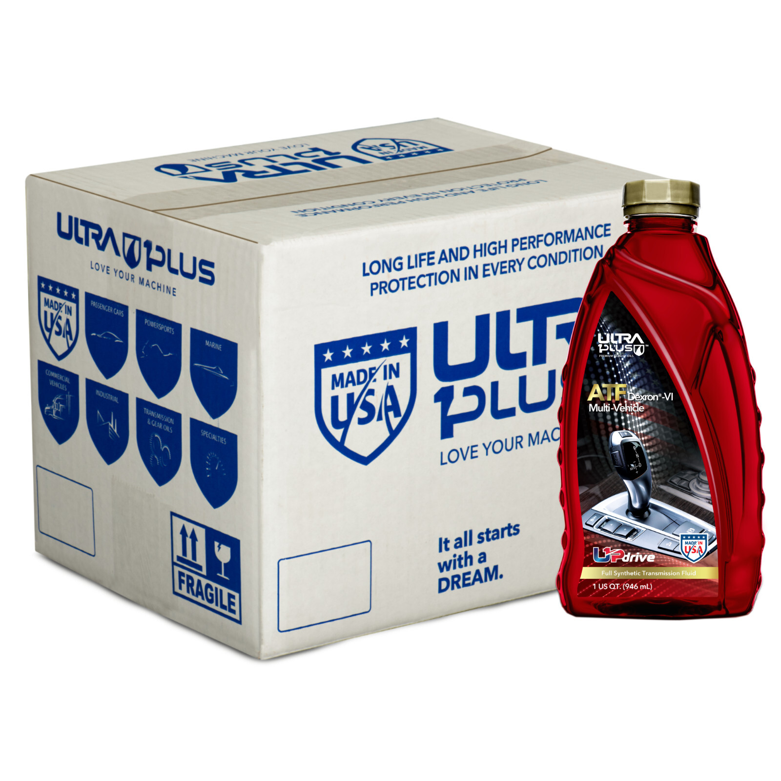 Ultra1Plus Dexron VI Transmission Fluid Full Synthetic ATF (12 QTS)