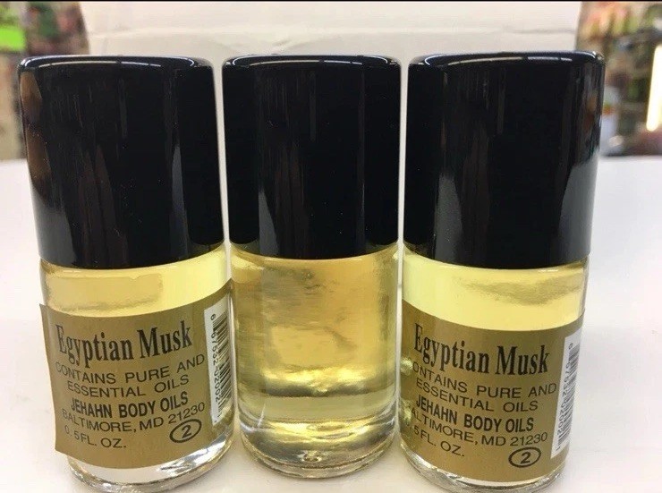 Egyptian Musk Body Oils Yellow 3 x 1/2 oz Bottles New