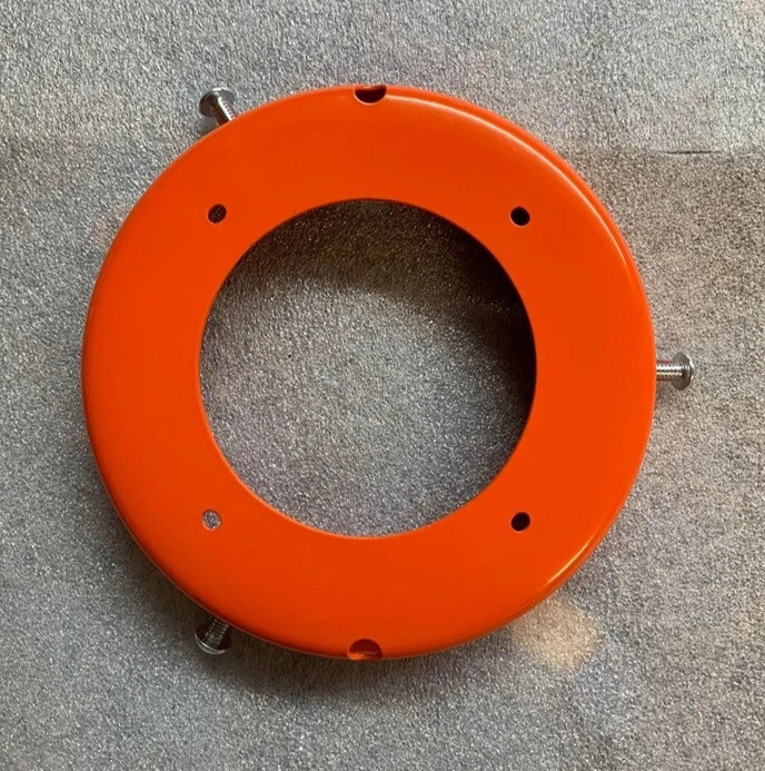 New Made in USA 6 Inch Steel Powder Coated ORANGE Gas Pump Globe Ring Holder