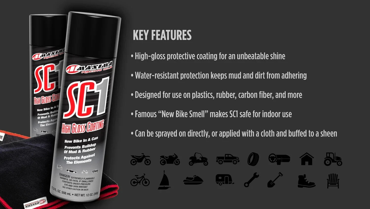 Maxima Racing Oils SC1 High Gloss Clear Coat LARGE 17.2 fl oz. Cans - 24 PACK