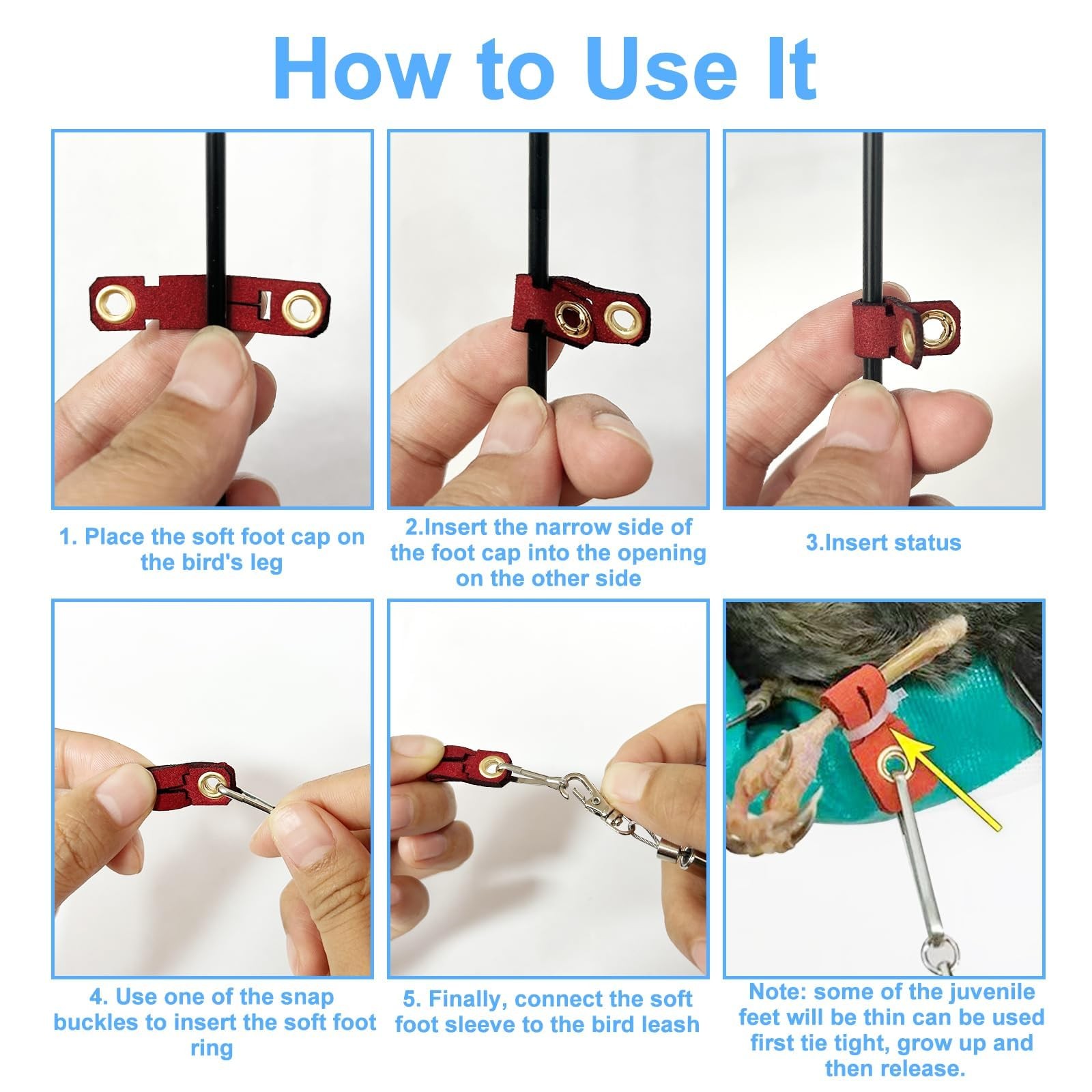 Bird Leash,Bird Harness,Retractable Anti-Bite Parrot Harness,with 3 Different...