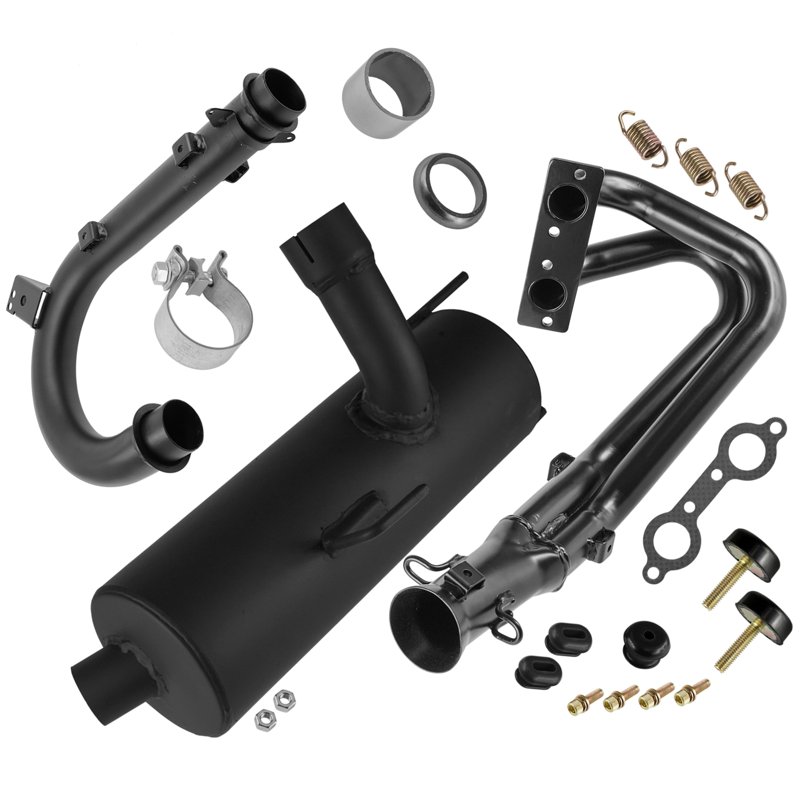 Caltric Exhaust Muffler & Pipe w/ Gasket Kit For Polaris RZR 800 EFI 2011 2012
