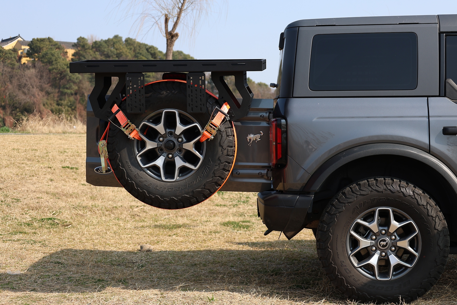 Utility Cargo Rack Basket Storage Tray Spare Tire Storage Rack 27"-40" Tire 80lb