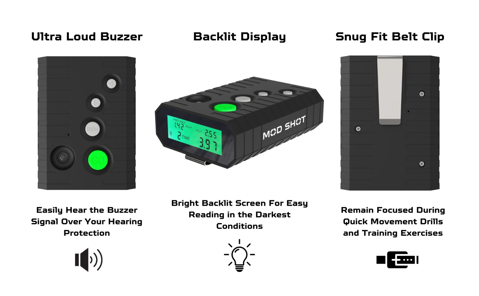 Mod Shot - Shot Timer for Shooting Competitions and Drills, Adjustable Par Time!