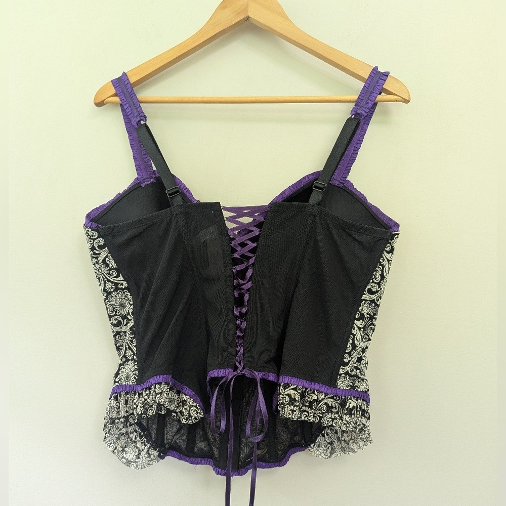 Cacique Baroque Mesh Corset Top Romantic Coquette Y2K Whimsigoth 18/20 Plus