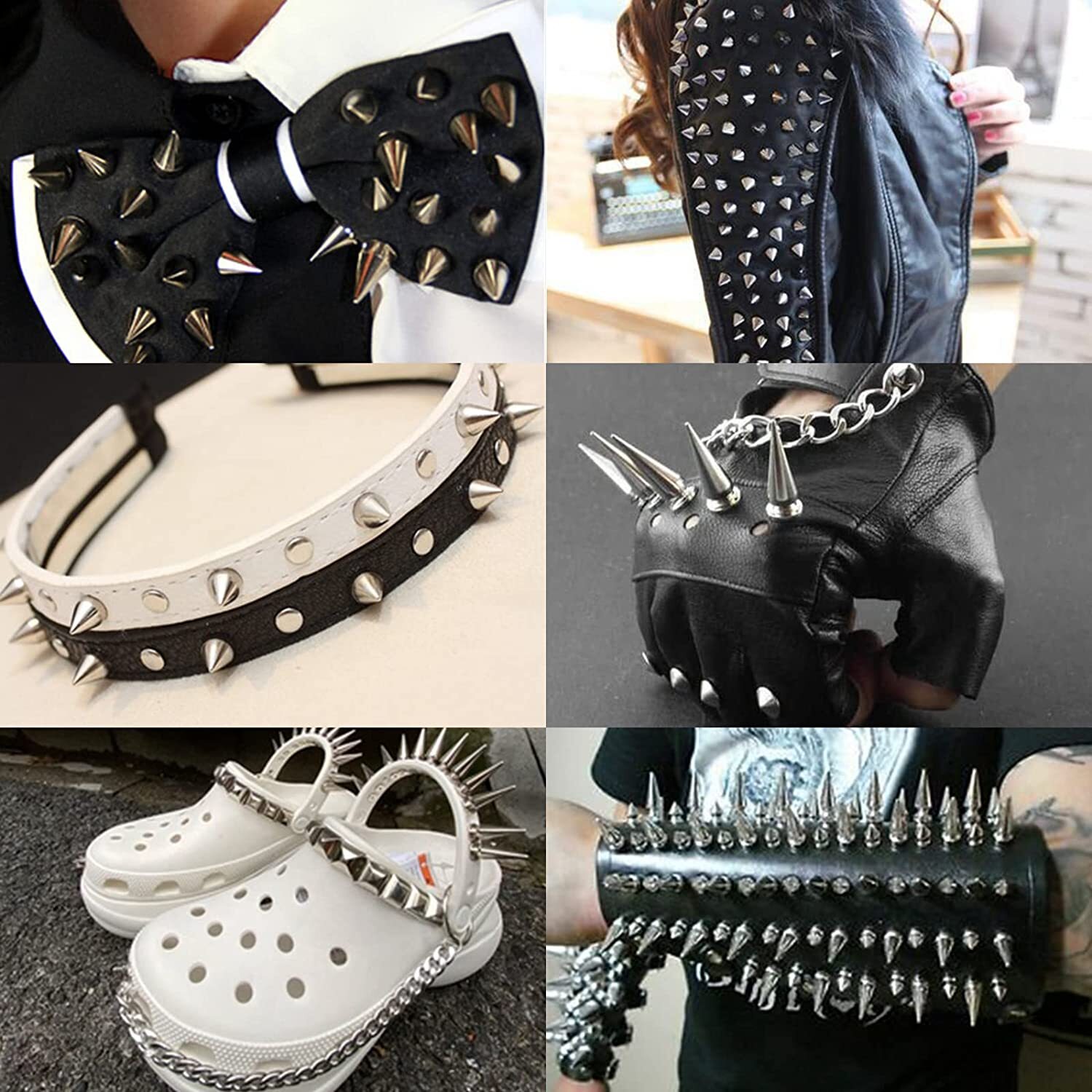 26mm Punk Cone Metal Spikes Rivets Studs Screw Back for Clothing Jacket Leather