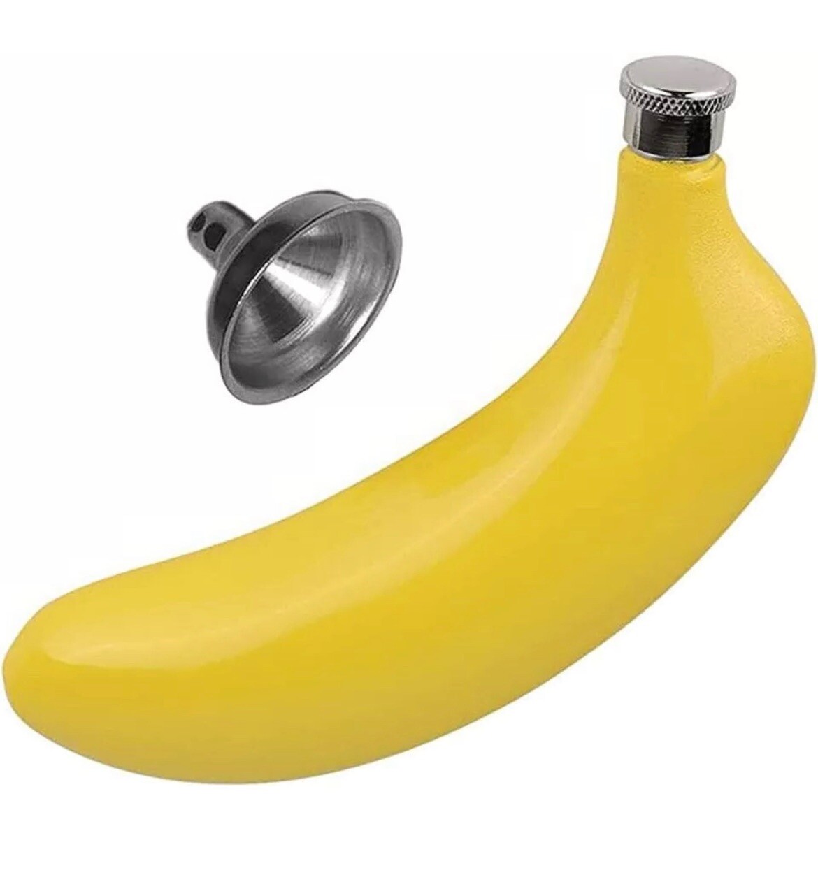 Stainless Steel Banana Shaped Flask 5oz w/ Funnel