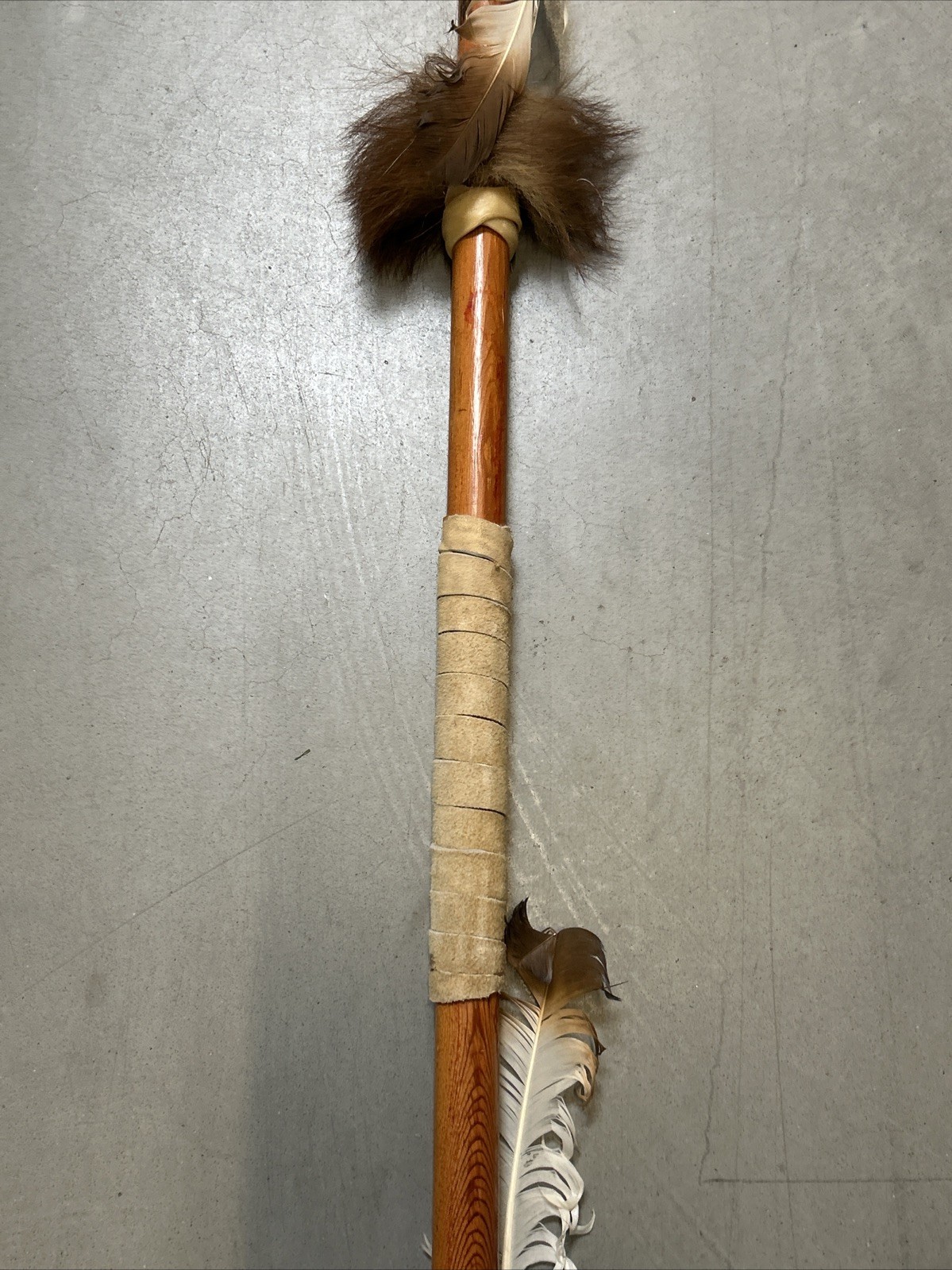 Vintage Native American Ceremonial Lance Spear Indian Lance 66” Replica L. Notah