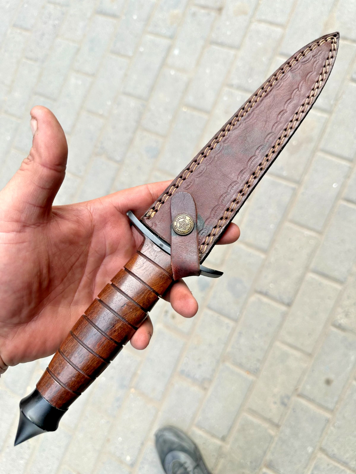 14" ARKANSAS TOOTHPICK Custom Handmade D2-Tool Steel DAGGER KNIFE W/Sheath 2532