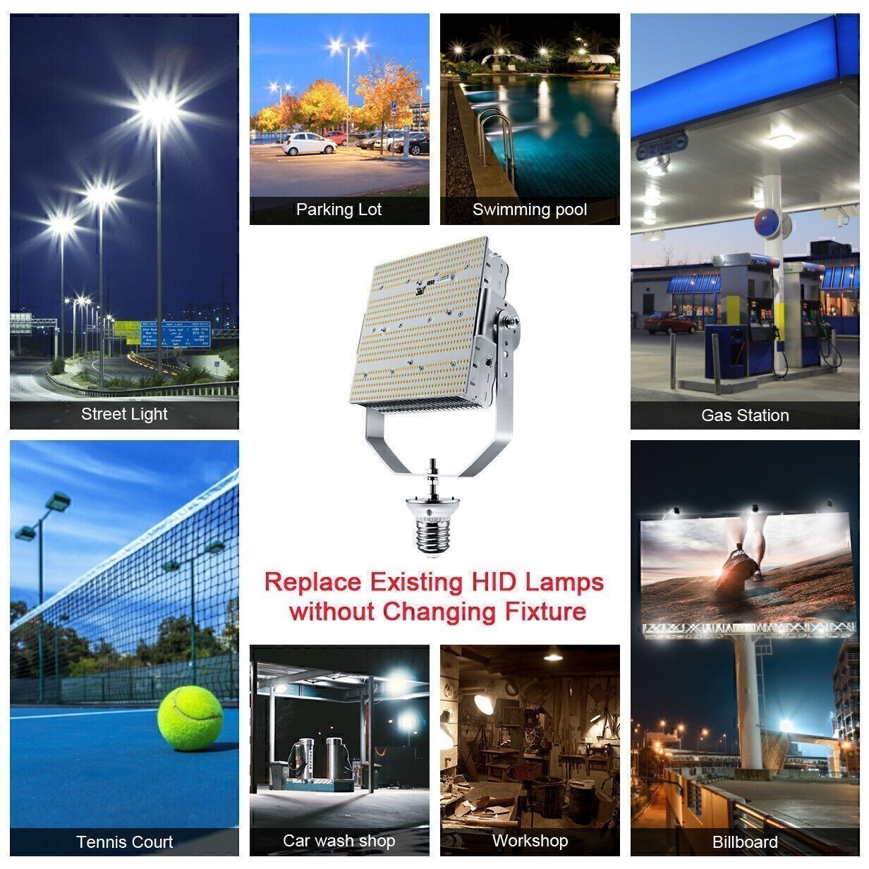 150 Watt LED Retrofit Kits Shoebox Fixture Parking Lot Commercial Lighting 5000K